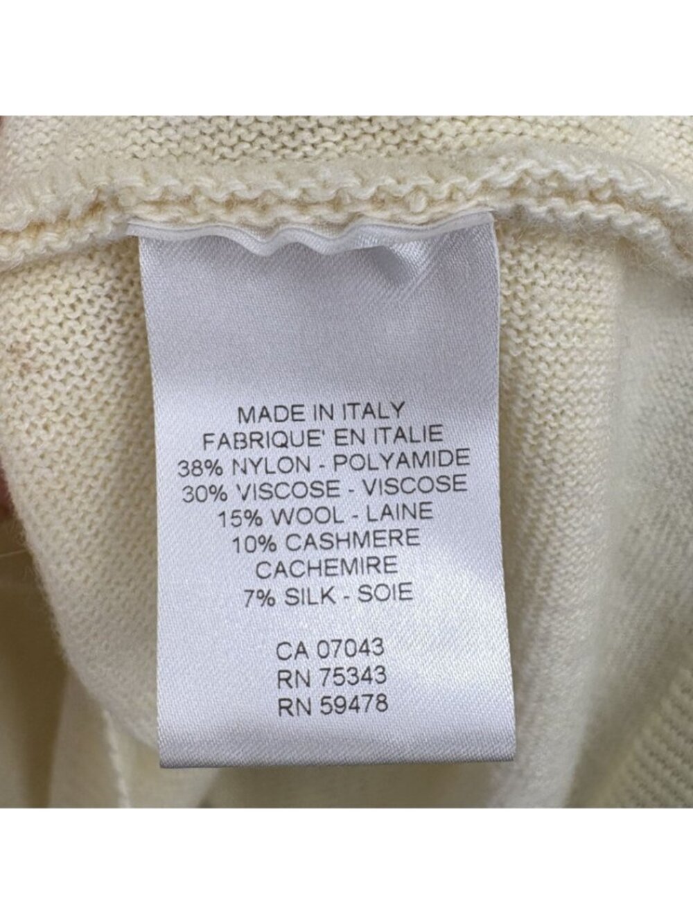 NWT Bianco & Blu Cashmere Silk Wool Blend Boat Neck Sweater Yellow XL Italy - Picture 3 of 8